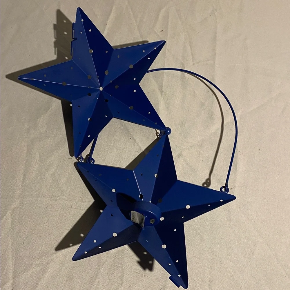 Blue Star-Shaped Hanging Lantern
